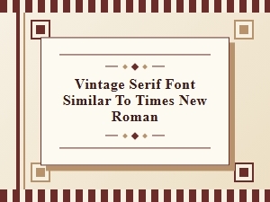 Vintage Serif Font Similar to Times New Roman